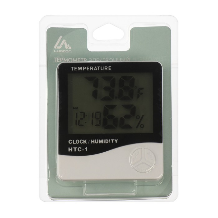 Термометр Luazon LTR-14, электронный, датчик температуры, датчик влажности, белый