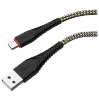 Кабель Borofone BX25, microUSB - USB, 2.4 А, 1 м, нейлоновая оплётка, чёрный Кабель Borofone BX25, microUSB - USB, 2.4 А, 1 м, нейлоновая оплётка, чёрный