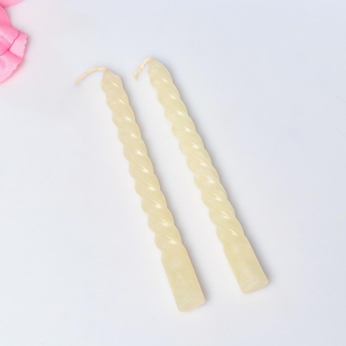 Набор свечей витых, 1,5х15 см, 2 штуки, аромат жасмин