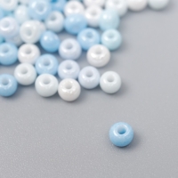 Бисер стекло 8/0 "Перламутр. Меланж голубой" 10 гр Бисер стекло 8/0 "Перламутр. Меланж голубой" 10 гр