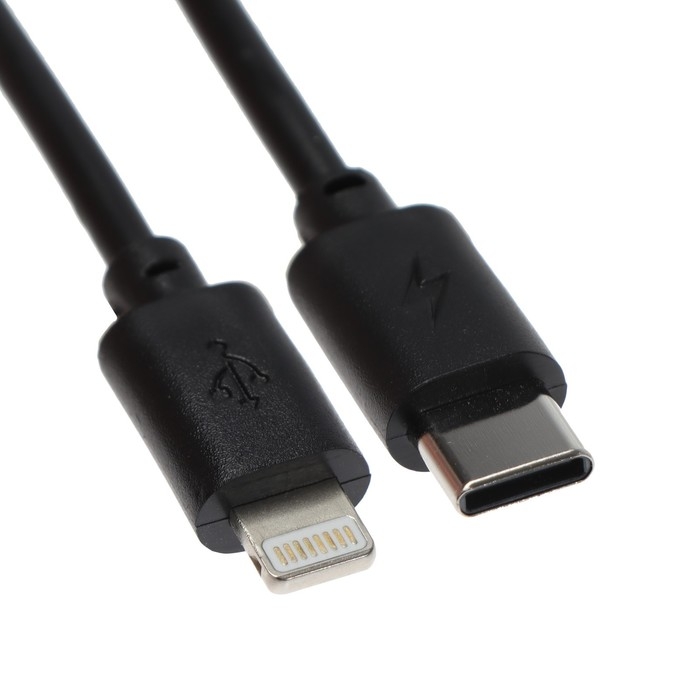 Кабель Luazon, Lightning - Type-C, 2 А, 1 м, для зарядки и синхронизации, черный Кабель Luazon, Lightning - Type-C, 2 А, 1 м, для зарядки и синхронизации, черный