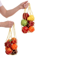 Авоська плетёная сумка 38 см, ручка 15 см, клетка 4 см, набор 2 шт, хлопок, жёлтая Авоська плетёная сумка 38 см, ручка 15 см, клетка 4 см, набор 2 шт, хлопок, жёлтая