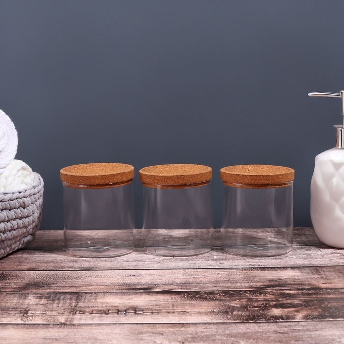 Набор органайзеров для ватных палочек и дисков, 26 × 11 × 9,5 см цвет прозрачный/коричневый Набор органайзеров для ватных палочек и дисков, 26 × 11 × 9,5 см цвет прозрачный/коричневый