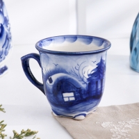 Бокал "Сюжет", маленький, 8 х 8 см, гжель Бокал "Сюжет", маленький, 8 х 8 см, гжель