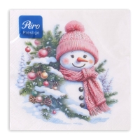 Салфетки бумажные Pero Prestige &laquo;Милый снеговик&raquo;, 3 слоя, 33х33, 20 шт