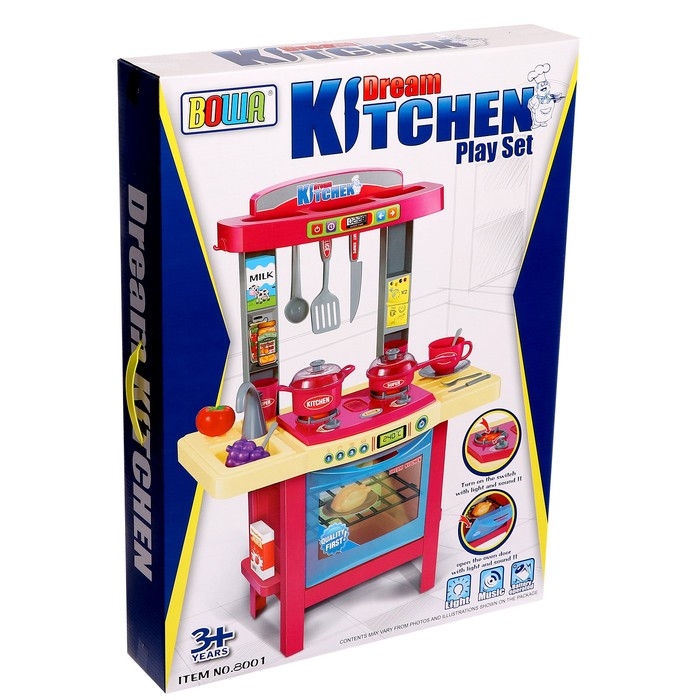 Игровой набор &laquo;Кухня мечты&raquo; с посудой и продуктами, свет, звук, работает от батареек