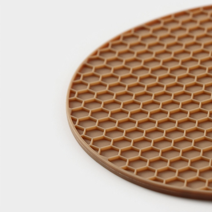 Коврик - подставка под горячее силиконовый, d=140 мм, толщина=3.5 мм, цвет бежевый Коврик - подставка под горячее силиконовый, d=140 мм, толщина=3.5 мм, цвет бежевый