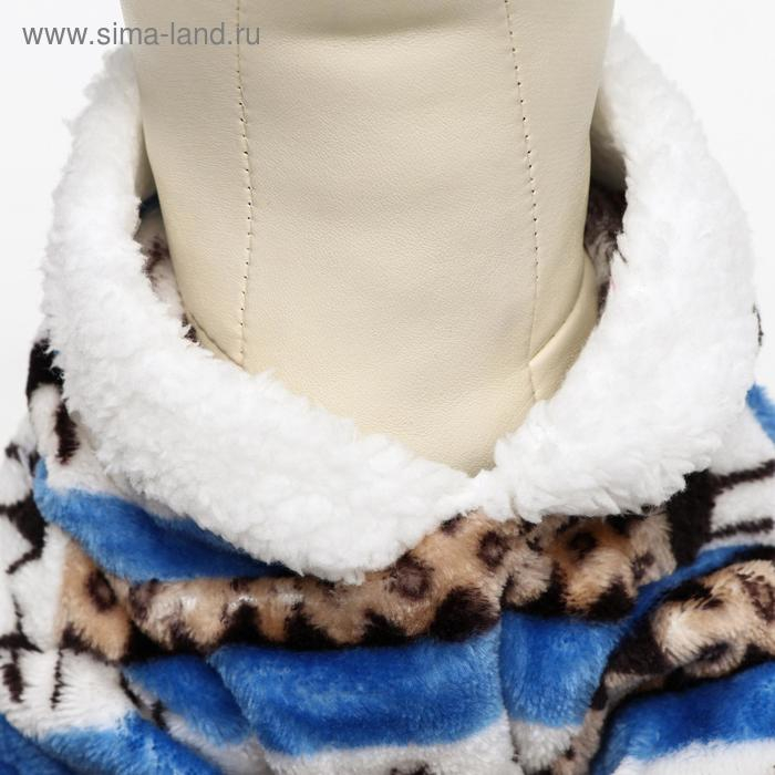 Комбинезон "Олени" с капюшоном, размер S (ДС 25 см, ОГ 35 см, ОШ 25 см), голубой