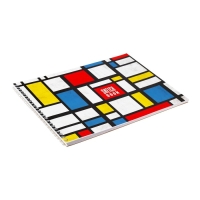 Скетчбук А4, 40 листов на гребне по короткой стороне "В квадрате", обложка мелованный картон, твёрдая подложка, блок 100 г/м&sup2;