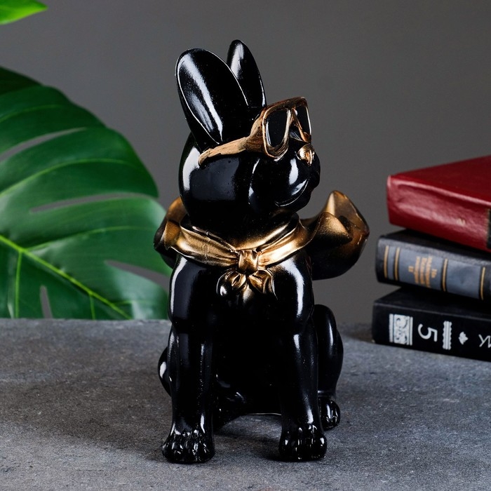 Подставка конфетница Подставка конфетница "Бульдог в плаще" черная, 23х20х13см