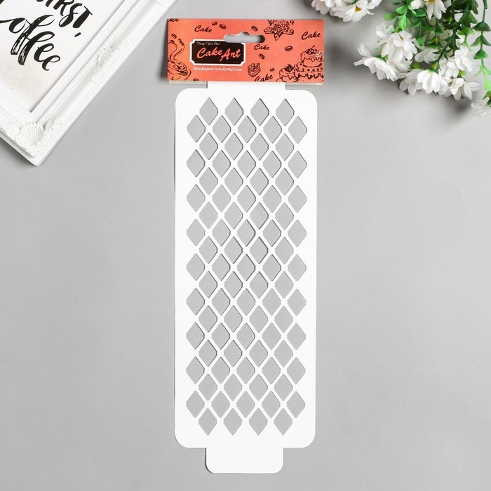 Трафарет бордюрный пластиковый Трафарет бордюрный пластиковый "Ромбики" пластик, 11х32 см