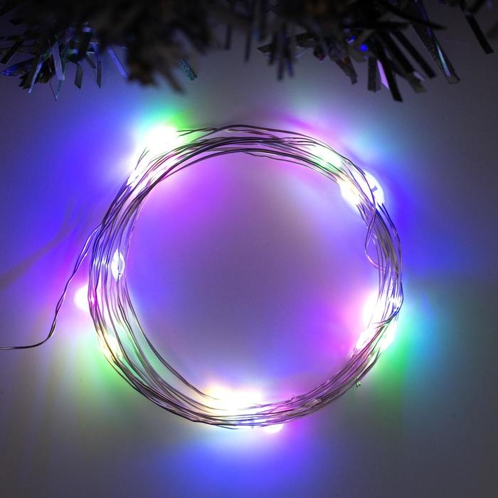 Гирлянда «Нить» 2 м роса, IP20, серебристая нить, 20 LED, свечение мульти, USB Гирлянда «Нить» 2 м роса, IP20, серебристая нить, 20 LED, свечение мульти, USB