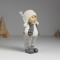 Сувенир полистоун "Малыш/Малышка в мохнатой шапке с оленьими рожками" МИКС 7х4х14 см Сувенир полистоун "Малыш/Малышка в мохнатой шапке с оленьими рожками" МИКС 7х4х14 см