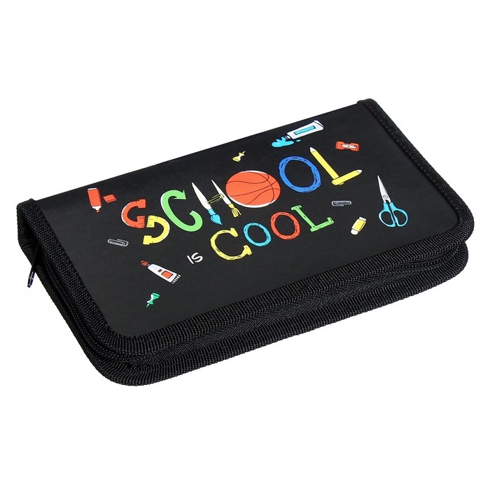 Пенал 1 секция, 115 х 205 мм, с наполнением 16 предметов, Calligrata Пенал 1 секция, 115 х 205 мм, с наполнением 16 предметов, Calligrata "School" ламинированный картон, 30П26/set