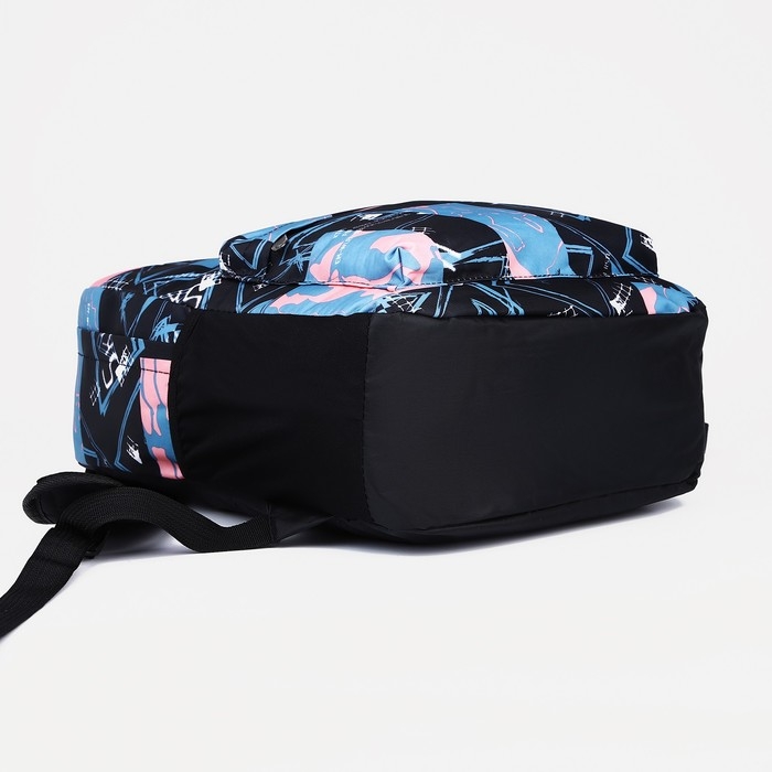 Рюкзак школьный из текстиля на молнии, 3 кармана, цвет розовый/голубой Рюкзак школьный из текстиля на молнии, 3 кармана, цвет розовый/голубой