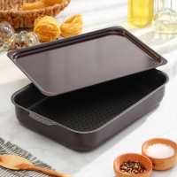 Противень «Хозяюшка», 23×30 см, h= 6 см, металлическая крышка, антипригарное покрытие, цвет бордовый Противень «Хозяюшка», 23×30 см, h= 6 см, металлическая крышка, антипригарное покрытие, цвет бордовый