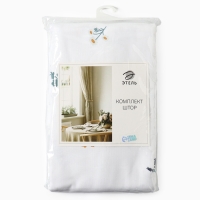 Комплект штор для кухни с подхватами Этель "Полевые цветочки", 150х180 см - 2 шт,  рогожка 176 г/м2