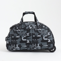 Сумка дорожная на колёсах, отдел на молнии, наружный карман, цвет чёрный/серый Сумка дорожная на колёсах, отдел на молнии, наружный карман, цвет чёрный/серый