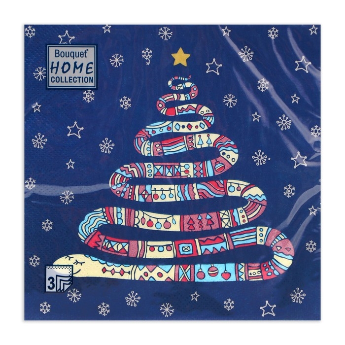 Новогодние салфетки бумажные Home Collection Сlassic &laquo;Год змеи&raquo;, 3 слоя, 33х33 см, 20 шт