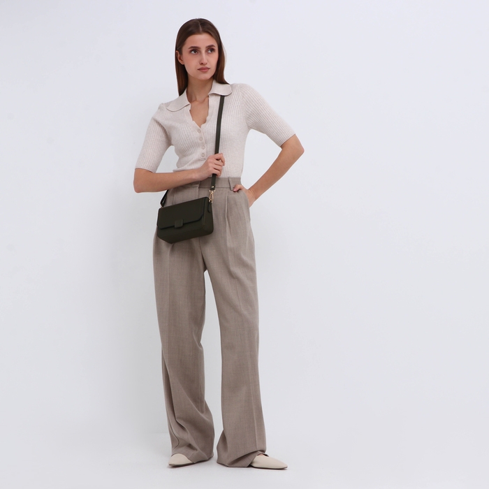 Сумка женская мессенджер на магните, цвет хаки