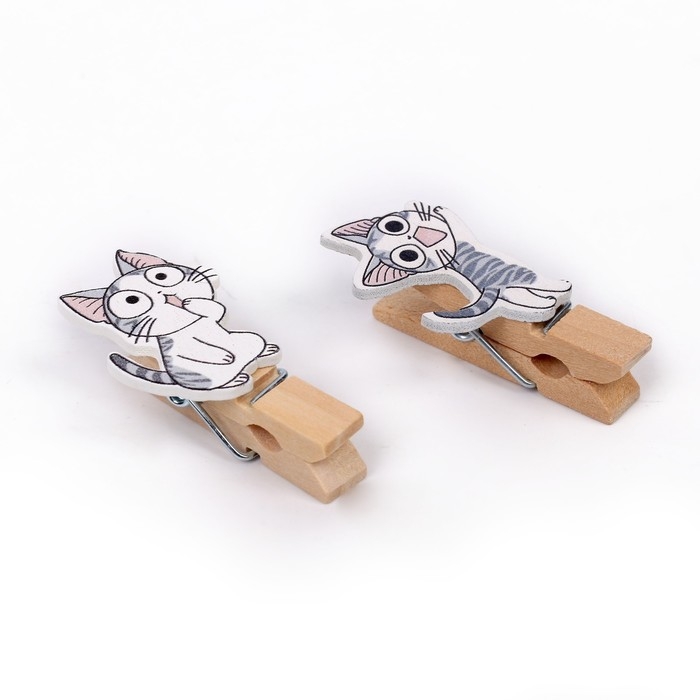 Набор для фото и декора «Котята», в наборе прищепки 10 шт., верёвка 100 см Набор для фото и декора «Котята», в наборе прищепки 10 шт., верёвка 100 см