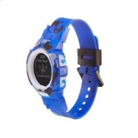 Часы наручные электронные, детские, d-4 см, ремешок l-22 см, синий камуфляж Часы наручные электронные, детские, d-4 см, ремешок l-22 см, синий камуфляж