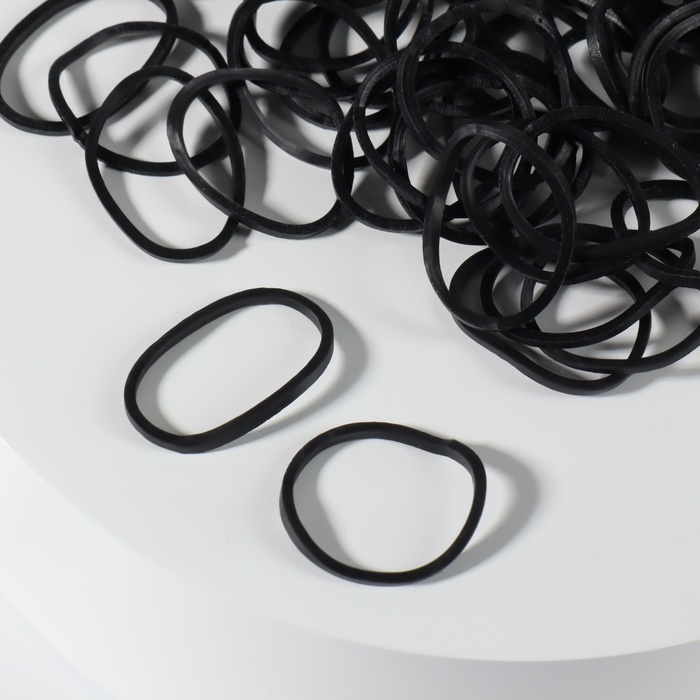 Силиконовые резинки для волос, набор, d = 1,5 см, 50 гр, цвет чёрный Силиконовые резинки для волос, набор, d = 1,5 см, 50 гр, цвет чёрный