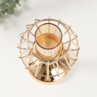 Подсвечник металл "Флавия" золото d=4,5см 13х13х26 см Подсвечник металл "Флавия" золото d=4,5см 13х13х26 см