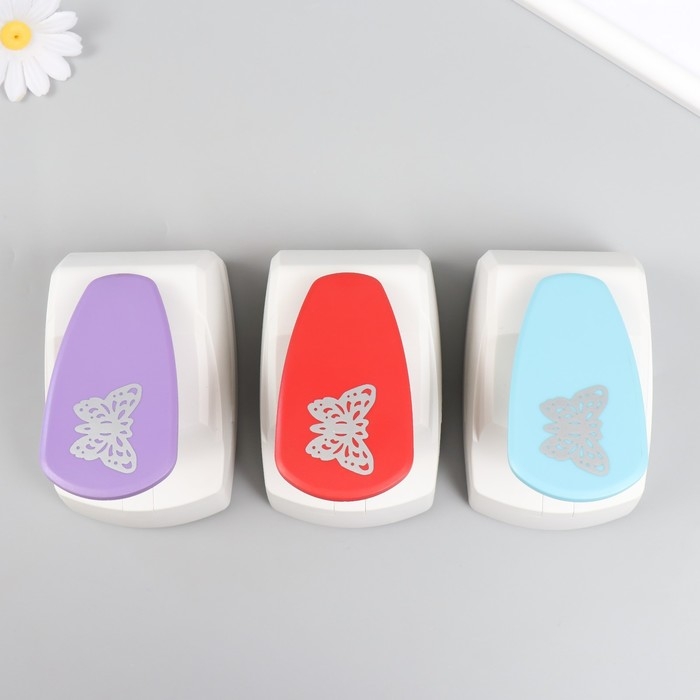 Дырокол фигурный рисунок 4,5х3,5 см "Ажурная бабочка" МИКС 10х11,5х7,5 см