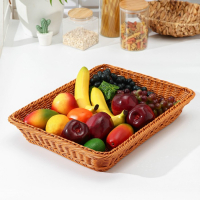 Корзина для продуктов Доляна, 44,5&times;35&times;8 см, цвет коричевый