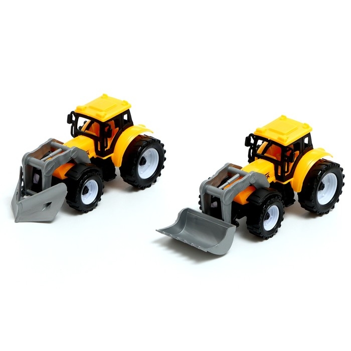 Грузовик инерционный «Автовоз», с 2 тракторами, цвет МИКС Грузовик инерционный «Автовоз», с 2 тракторами, цвет МИКС