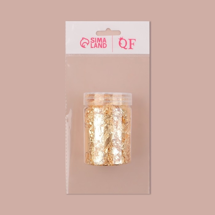 Поталь для декора ногтей, 3 гр, в пластиковой банке, цвет золотистый Поталь для декора ногтей, 3 гр, в пластиковой банке, цвет золотистый