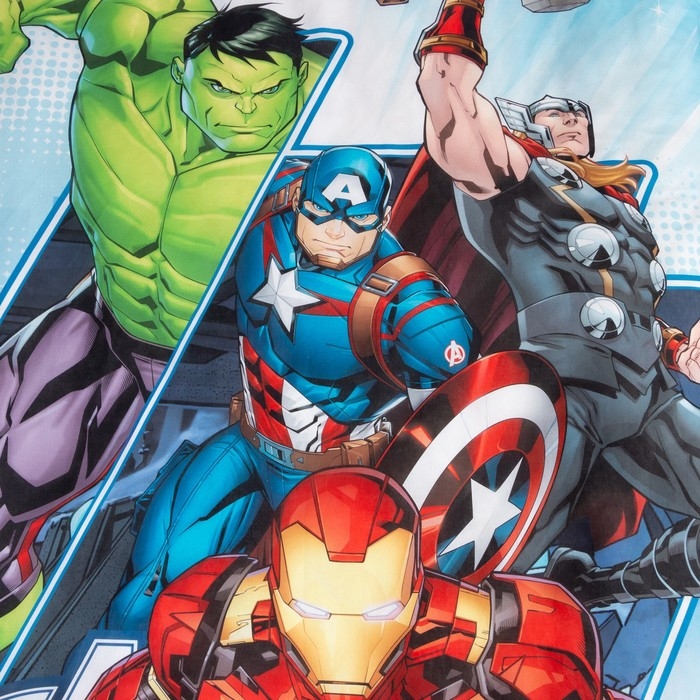 Пододеяльник детский «Мстители», 143х215 см, 100 % хлопок, поплин Пододеяльник детский «Мстители», 143х215 см, 100 % хлопок, поплин