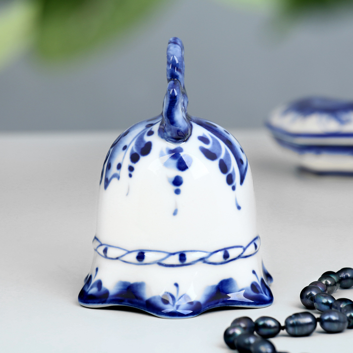 Колокольчик &laquo;Бантик&raquo;, H=10,5 см, гжель