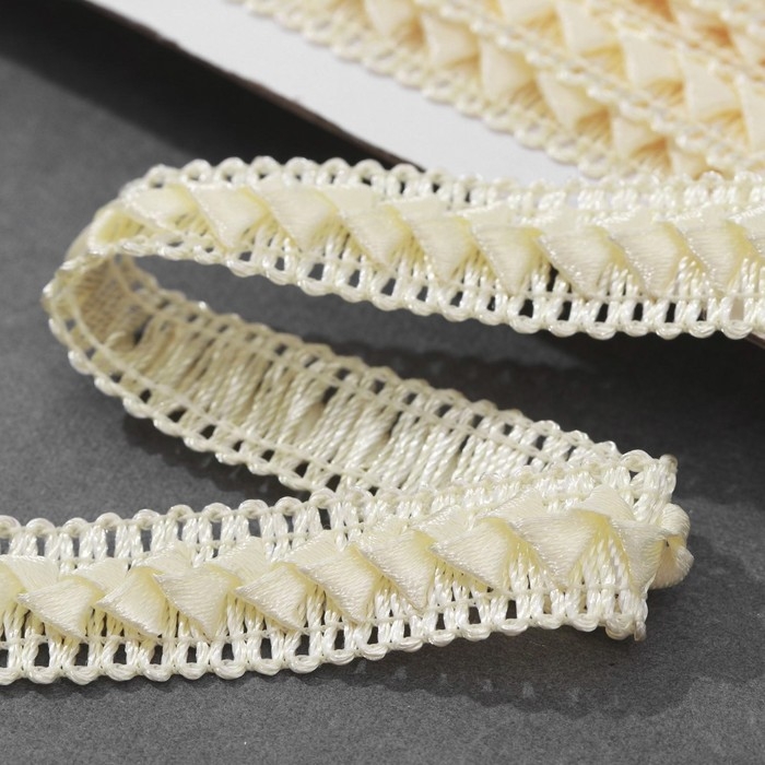 Тесьма декоративная &laquo;Самоса&raquo;, 18 мм, 9,1 &plusmn; 0,5 м, цвет бежевый