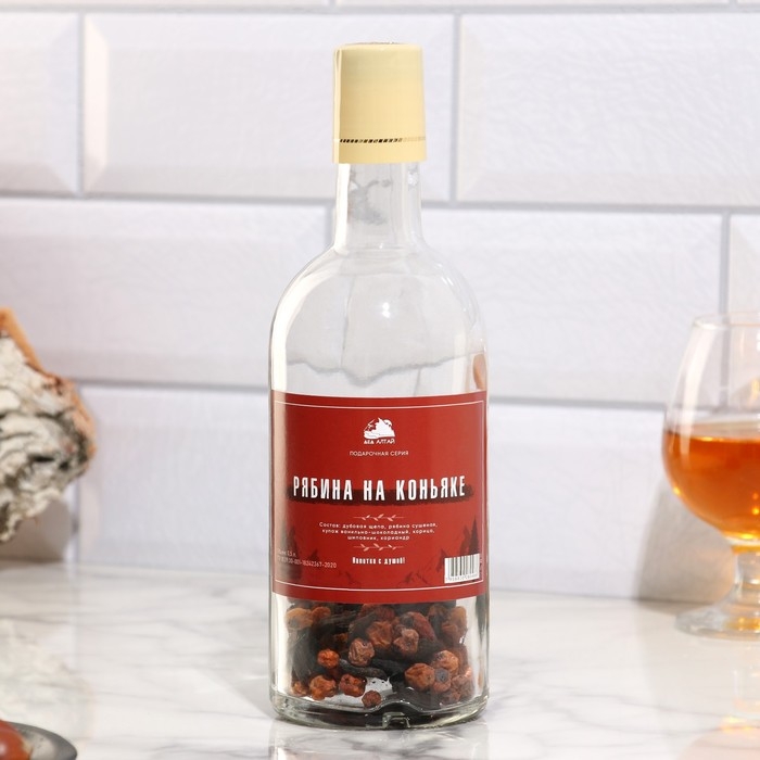 Набор из трав и специй для приготовления настойки Набор из трав и специй для приготовления настойки "Рябина на коньяке" с бутылкой 0,5 л