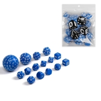 Набор кубиков для D&D (Dungeons and Dragons, ДнД) "Время игры", серия: D&D, 15 шт, синие Набор кубиков для D&D (Dungeons and Dragons, ДнД) "Время игры", серия: D&D, 15 шт, синие