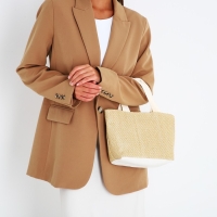 Сумка-тоут на молнии, цвет бежевый/бежевый Сумка-тоут на молнии, цвет бежевый/бежевый