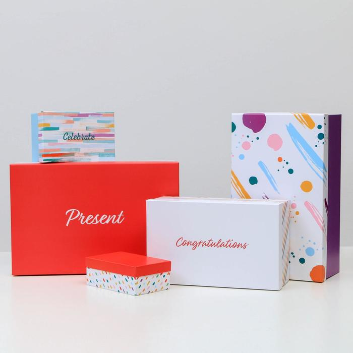 Набор коробок 15 в 1, упаковка подарочная, &laquo;Поздравляю!&raquo;, 12 х 7 х 4 см - 46,6 х 35,2 х 17.5 см