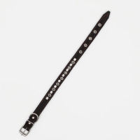 Ошейник кожаный на синтепоне украшенный, безразмерный, 47 х 2 см, ОШ 28-39 см, чёрный Ошейник кожаный на синтепоне украшенный, безразмерный, 47 х 2 см, ОШ 28-39 см, чёрный