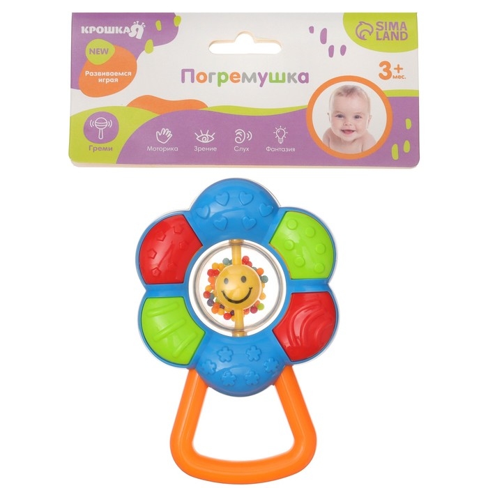 Погремушка &laquo;Ромашка&raquo;, цвет МИКС, Крошка Я