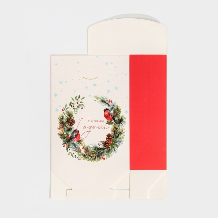Коробка подарочная новогодняя складная &laquo;Снегири&raquo;, 15 х 7 х 22 см, Новый год