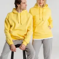 Толстовка с капюшоном унисекс King, желтая, размер XL