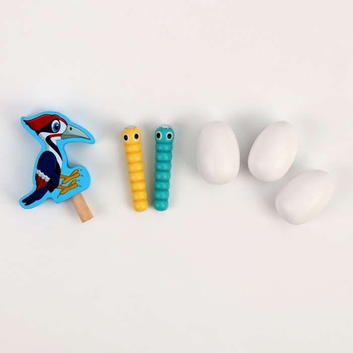 Логический центр 2 в 1 &laquo;Дятел и яички&raquo; 14,5 &times; 12 &times; 8 см