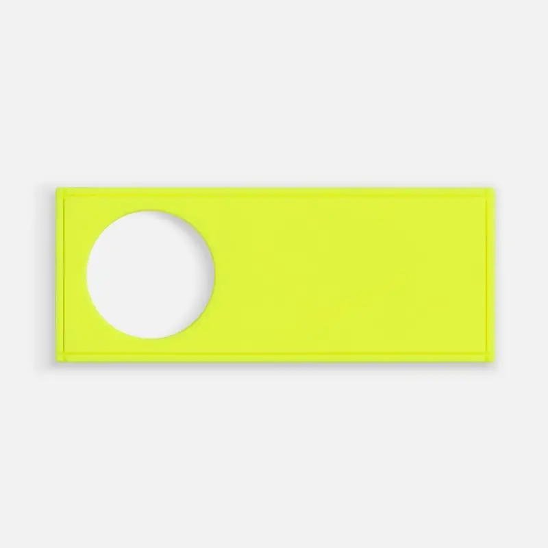 Лейбл из ПВХ с вырубкой &laquo;Круг&raquo;, желтый неон