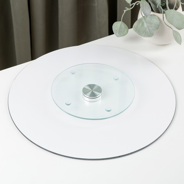 Подставка стеклянная для торта вращающаяся Magistro «Восток», d=32 см, цвет зеленый Подставка стеклянная для торта вращающаяся Magistro «Восток», d=32 см, цвет зеленый