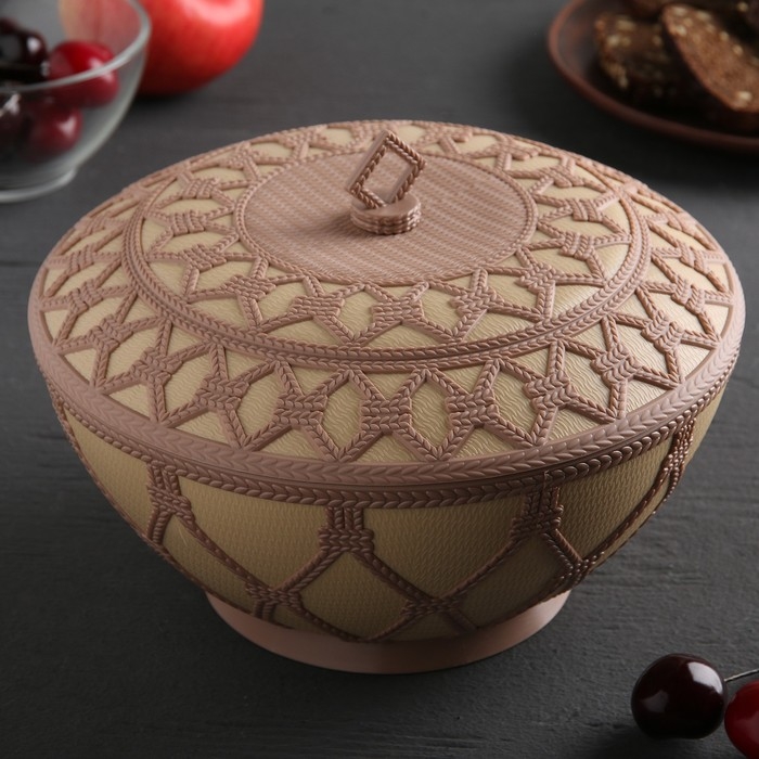 Сухарница &laquo;Арабеска&raquo;, 1,7 л, с крышкой, цвет МИКС