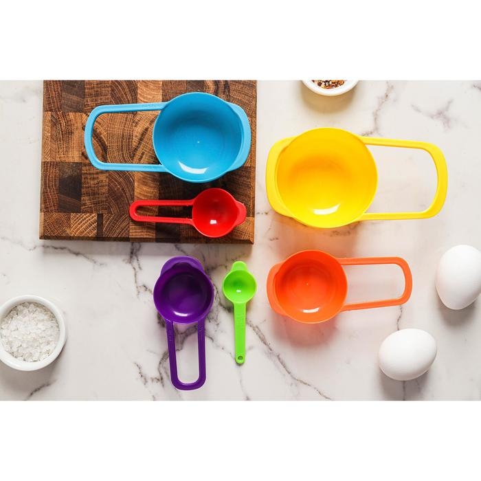 Набор мерных ложек Доляна &laquo;Креатив&raquo;, 6 шт: 250 мл,125 мл, 85 мл, 60 мл,15 мл,7,5 мл, цвет МИКС