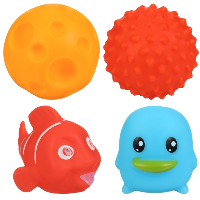 Набор игрушек для ванны Набор игрушек для ванны "Веселое купание", 4 шт, Крошка Я