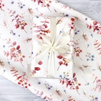 Бумага упаковочная глянцевая "Акварельные цветы", 1 лист, 70 &times; 100 см